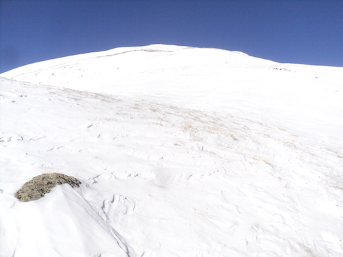shallow wind-packed snow