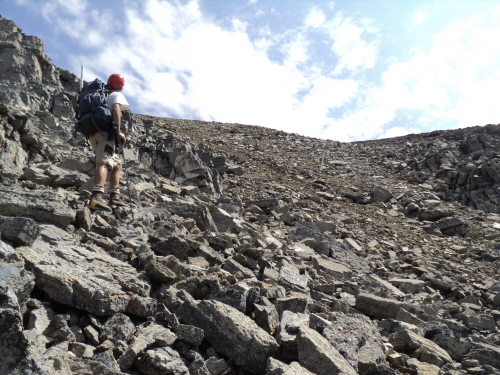 nearing the summit ridge