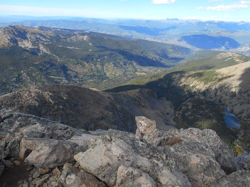 view north and the descent ridge