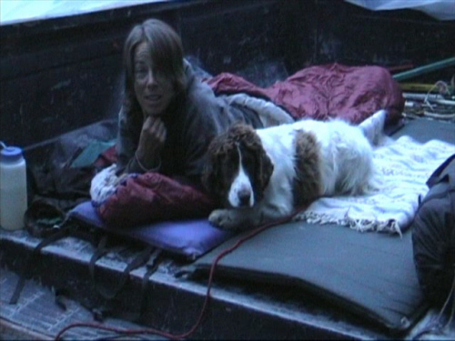 under a tarp