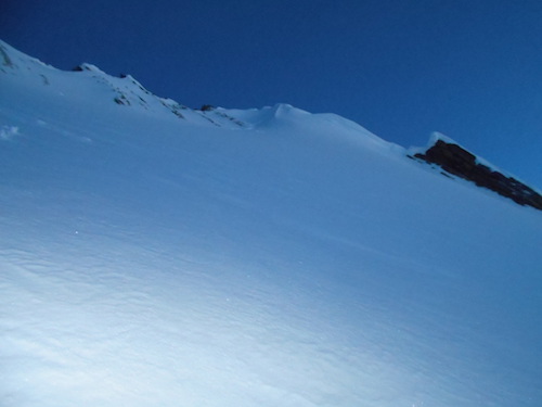 aascending the north-east face