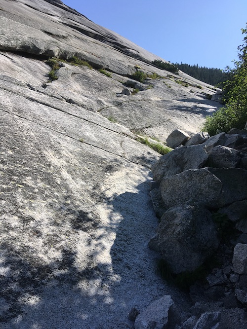 trail at the base of slab